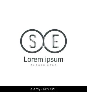 SE Schreiben Logo Design. Erste SE Logo template Design Stock Vektor