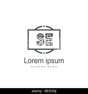 SE Schreiben Logo Design. Erste SE Logo template Design Stock Vektor