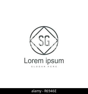 Initial SG Logo template Design. Minimale schreiben Logo Stock Vektor