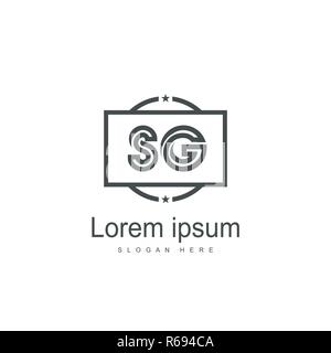 Initial SG Logo template Design. Minimale schreiben Logo Stock Vektor