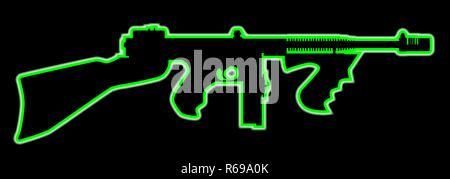 Neon Tommy Gun Stockfoto