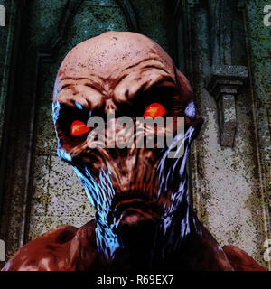 3D-Rendering für eine gruselige Monster Stockfoto