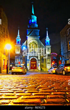 Montreal, Kanada, 3. Dezember, 2018. Notre-Dame-de-Bon-Secours Kapelle bei Nacht. Credit: Mario Beauregard/Alamy leben Nachrichten Stockfoto