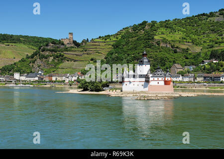 Burg Pfalzgrafenstein Mitten im Rhein bei Kaub Stockfoto