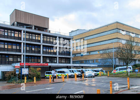 Notfall- und Urgent Care Abteilungen der Whittington Hospital NHS Trust auf Highgate Hill, London, UK Stockfoto