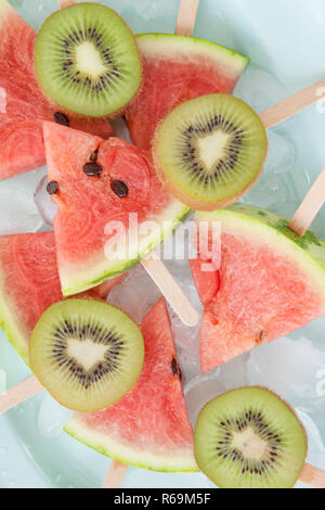 Wasser Melone Eis am Stiel Stockfoto