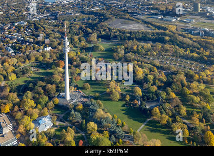 Westfalenpark mit Fernsehturm Westfalenturm, Florian, im Herbst, Dortmund, Ruhrgebiet, Nordrhein-Westfalen, Deutschland Stockfoto