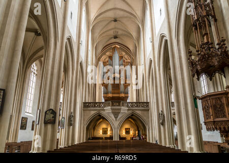 Kirche Orgel der Evangelisch-lutherische Pfarrkirche St. Jakob in Rothenburg o.d. Tauber, Bayern, Deutschland Stockfoto