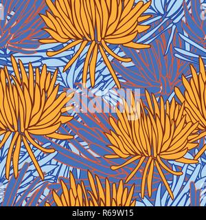 Wiled Succulants-Modern Sukkulenten, nahtlose Muster wiederholen. Stock Vektor