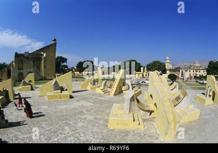 Jantar Mantar, astronomische Instrumente, Observatorium, UNESCO-Weltkulturerbe, Jaipur, Rajasthan, Indien, Asien Stockfoto