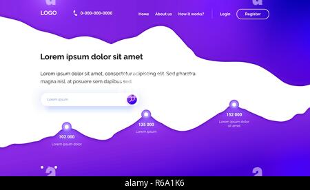 Lila wellig Hintergrund für die Landing Page Template. Stock Vektor