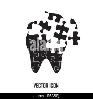 Symbol Zahn des Puzzles, Vector Illustration Stock Vektor