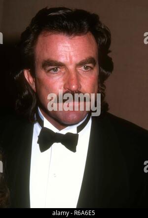 BEVERLY HILLS, Ca - 21. März: Schauspieler Tom Selleck besucht Zeremonie wie Barbara die Frauen 1993 in Show Business Award erhält am 21. März 1993 im Beverly Hilton Hotel in Beverly Hills, Kalifornien. Foto von Barry King/Alamy Stock Foto Stockfoto