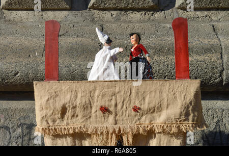 Puppentheater, Piazza del Gesù Nuovo, Neapel, Italien, Puppentheater, Neapel, Italien Stockfoto