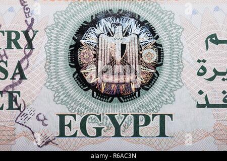 Ägypten Einreisevisum Gebühr Stockfoto