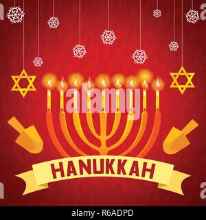 Chanukka Konzept Hintergrund. Cartoon Illustration von hanukkah Vektor Konzept Hintergrund für Web Design Stock Vektor