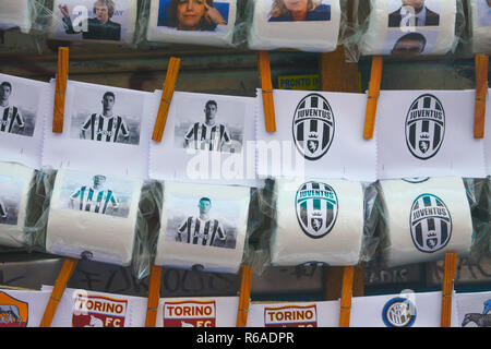 Wc-Papier, Juventus Turin, Neapel, Italien, Toilettenpapier, Neapel, Italien Stockfoto