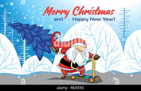 Frohe Weihnachten Konzept Banner. Cartoon Abbildung: Frohe Weihnachten vektor Konzept Banner für Web Design Stock Vektor