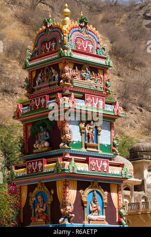 Galta, monkey Tempel in Jaipur, Indien Stockfoto