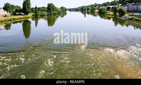 Oberfläche der Loire in Amboise Stadt Stockfoto