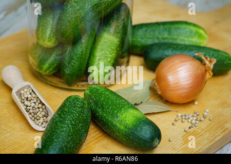 Erhaltung der Gurken Stockfoto