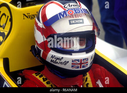 Nigel Mansell im Williams-Honda in der portugiesischen Grand Prix 1985 Stockfoto