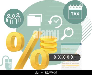 Steuererklärung einreichen - Abstrakt - Illustration als EPS 10-Datei Stock Vektor