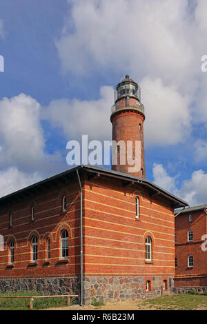 Der Leuchtturm darÃŸer Ort in der Nähe von Prerow Stockfoto