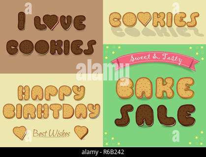 Inschriften von Sweet cookies Font Stockfoto