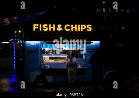 Mobile Fisch und Chip van, London, UK Stockfoto