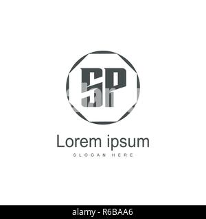 Anfangsbuchstaben SP Logo Vorlage. Minimalistische schreiben Logo Design Stock Vektor