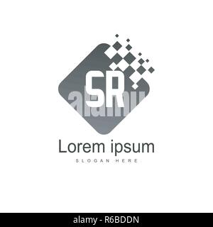 Initial SR Logo Vorlage. Minimalistische schreiben Logo Design Stock Vektor