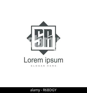 Initial SR Logo Vorlage. Minimalistische schreiben Logo Design Stock Vektor
