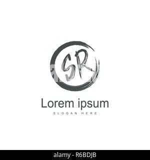 Initial SR Logo Vorlage. Minimalistische schreiben Logo Design Stock Vektor