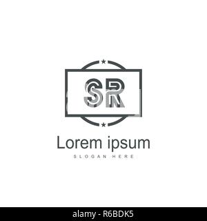 Initial SR Logo Vorlage. Minimalistische schreiben Logo Design Stock Vektor