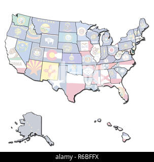 Delaware auf Karte von USA Stockfoto