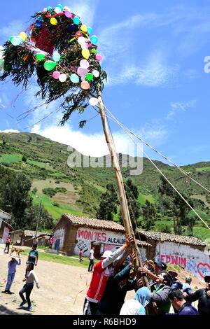 Unsha - Karneval in Chavin de Huantar. Abteilung der Ancash. PERU Stockfoto