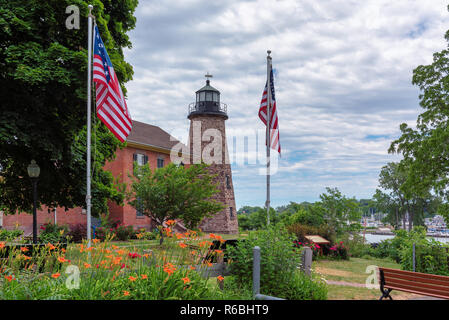 Charlotte Genesee Leuchtturm, Lake Ontario in Rochester, USA Stockfoto