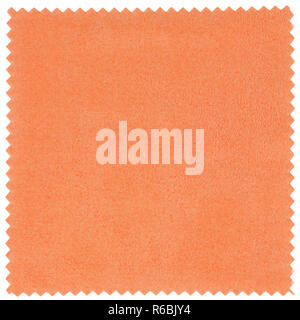 Isolierte orange Viereck Tuch mit gezackten Ränder für Glas- oder Reinigung des Bildschirms auf weißem Hintergrund Stockfoto