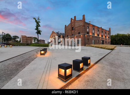 Die ehemalige Zeche "Katowice", Sitz des Schlesischen Museum. Die Anlage kombiniert alten Bergbau Gebäude und Infrastruktur mit moderner Architektur. P Stockfoto