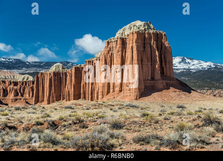 Türmen und Klippen in Upper Cathedral Valley, Capitol Reef National Park, Colorado Plateau, Utah, USA Stockfoto