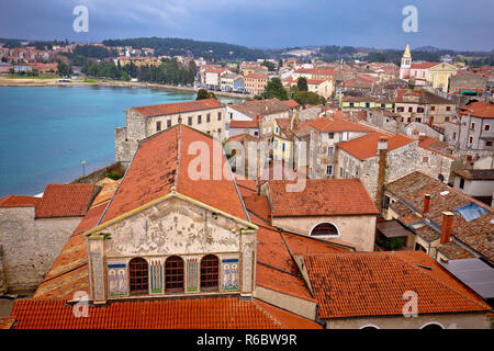 Euphrasius-basilika und Stadt Porec Luftaufnahme Stockfoto