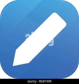 Bleistift Flachbild-Symbol, Bearbeiten glänzend Symbol auf weißem Hintergrund Stock Vektor