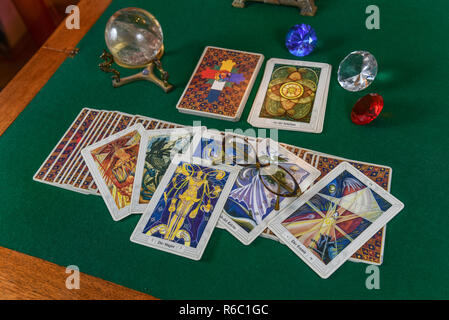 Tarot Karten, Tarot, Tarotkarten, Tarotspiel Stockfoto