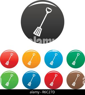 Winter spaten Icons Set 9 Farbe Vektor isoliert auf Weiss für jedes Design Stock Vektor
