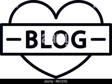 Wie Herz blog Symbol, outline Style Stock Vektor