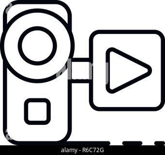 Video live Blog "Kamera", umriss Stil Stock Vektor