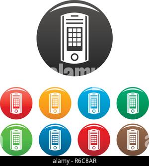 Intercom Icons Set 9 Farbe Vektor isoliert auf Weiss für jedes Design Stock Vektor