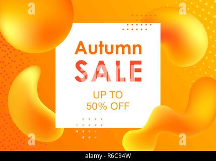 Herbst Sale Design mit bunten Farbverlauf Formen Stock Vektor