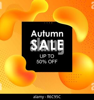 Herbst Sale Design mit bunten Farbverlauf Formen Stock Vektor